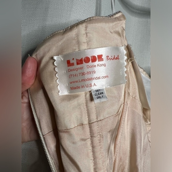 L’Mode Bridal Champagne Sparkly Rhinestone Prom Homecoming Dress Small - Picture 14 of 15